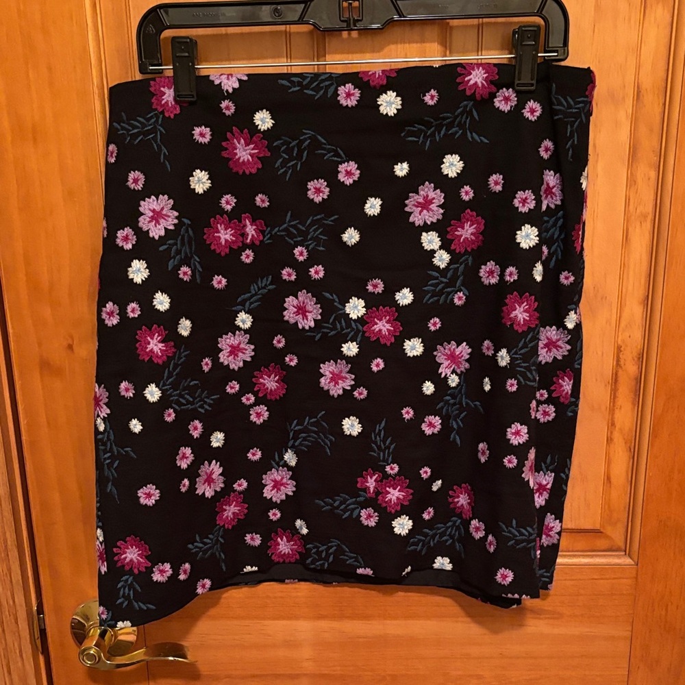 Floral Black Skirt